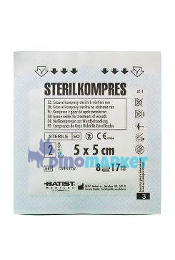Kompres gáza sterilní Sterilkompres 5x5cm 2ks BATIST
