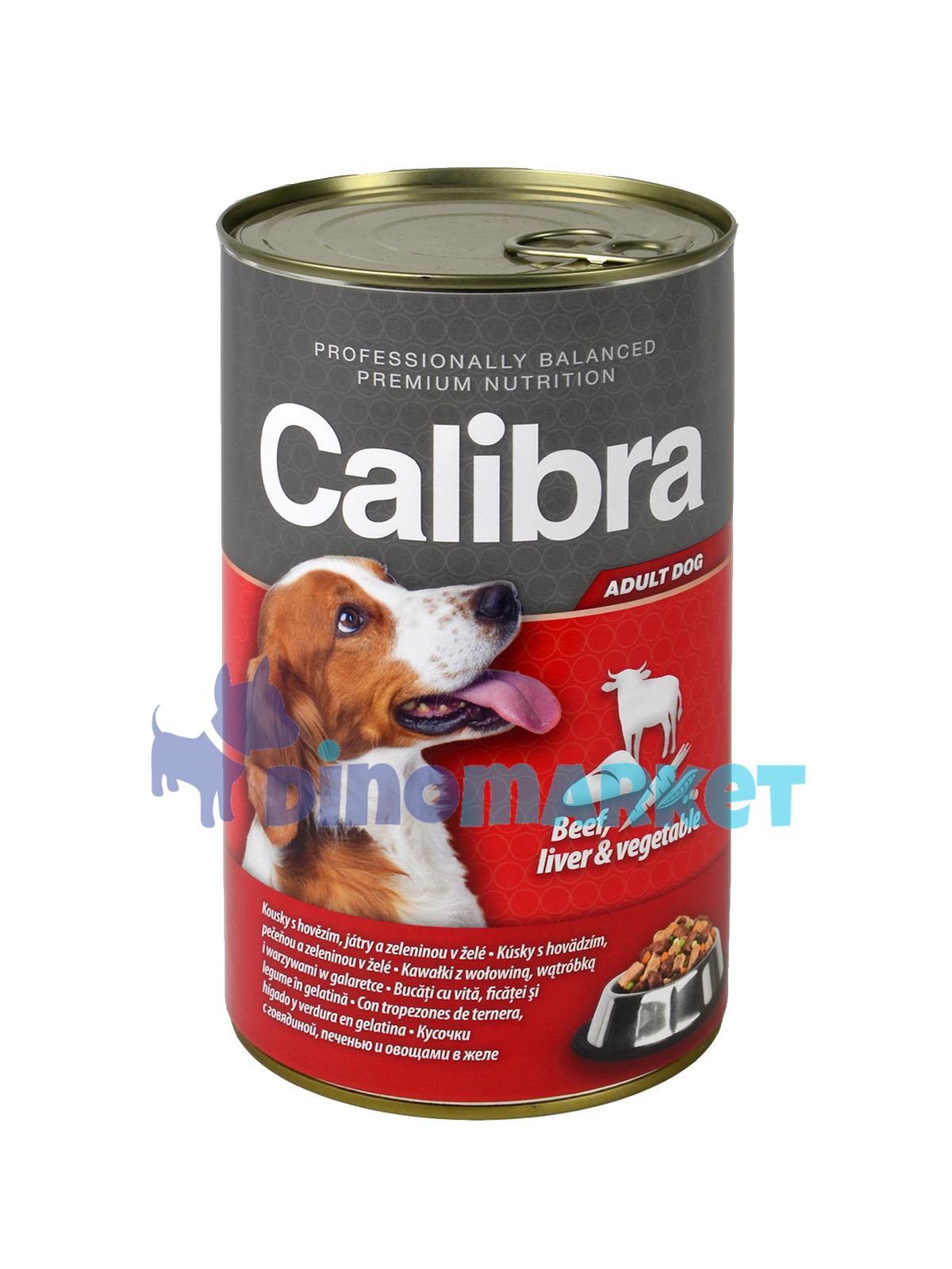 Calibra Dog  konz. hovězí+játra+zelenina v želé 1240g