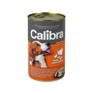Calibra Dog  konz. krůtí+kuřecí+těstoviny v želé 1240g