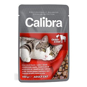 Calibra Cat  kapsa kuřecí a hovězí v omáčce 100g