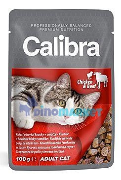 Calibra Cat  kapsa kuřecí a hovězí v omáčce 100g