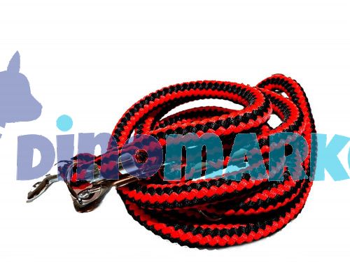 Vodítko lanové přepínací červeno/černé 18 mm, délka 2,3 m