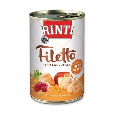 Rinti Dog Filetto konzerva kuře+kuř.srdce v želé 420g