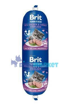 Brit Premium Cat by Nature Sausage Ch&T Sterilised180g